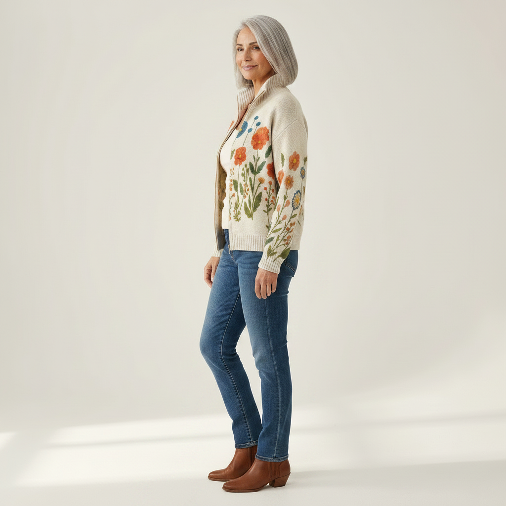 Andrea | Cardigan with Wildflower Pattern