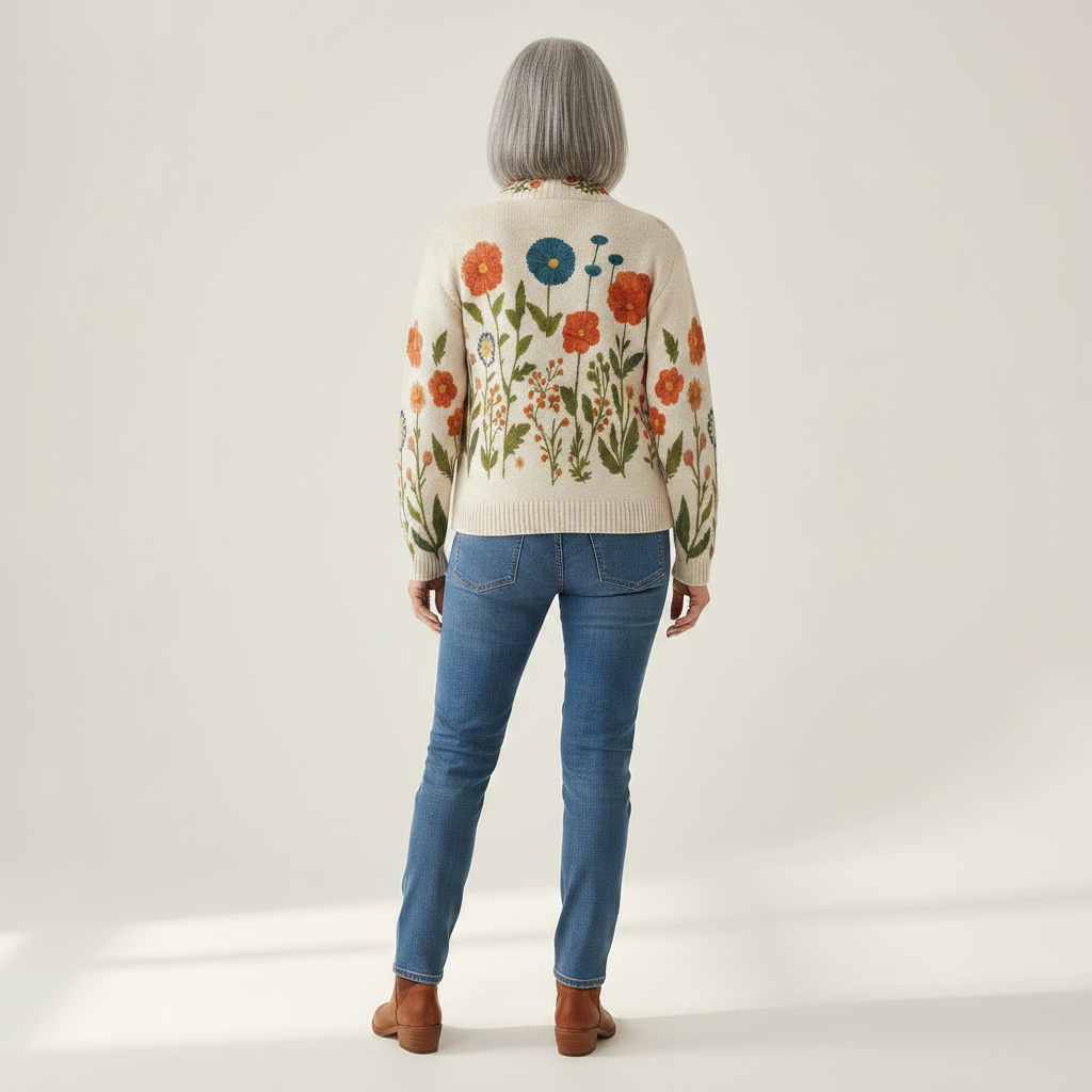 Andrea | Cardigan with Wildflower Pattern