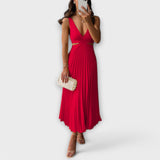 Nadia - Summer Dress with Back Cut-Out and Pleated Detail