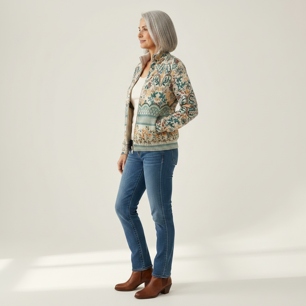 Gisela | Cardigan with Floral Border
