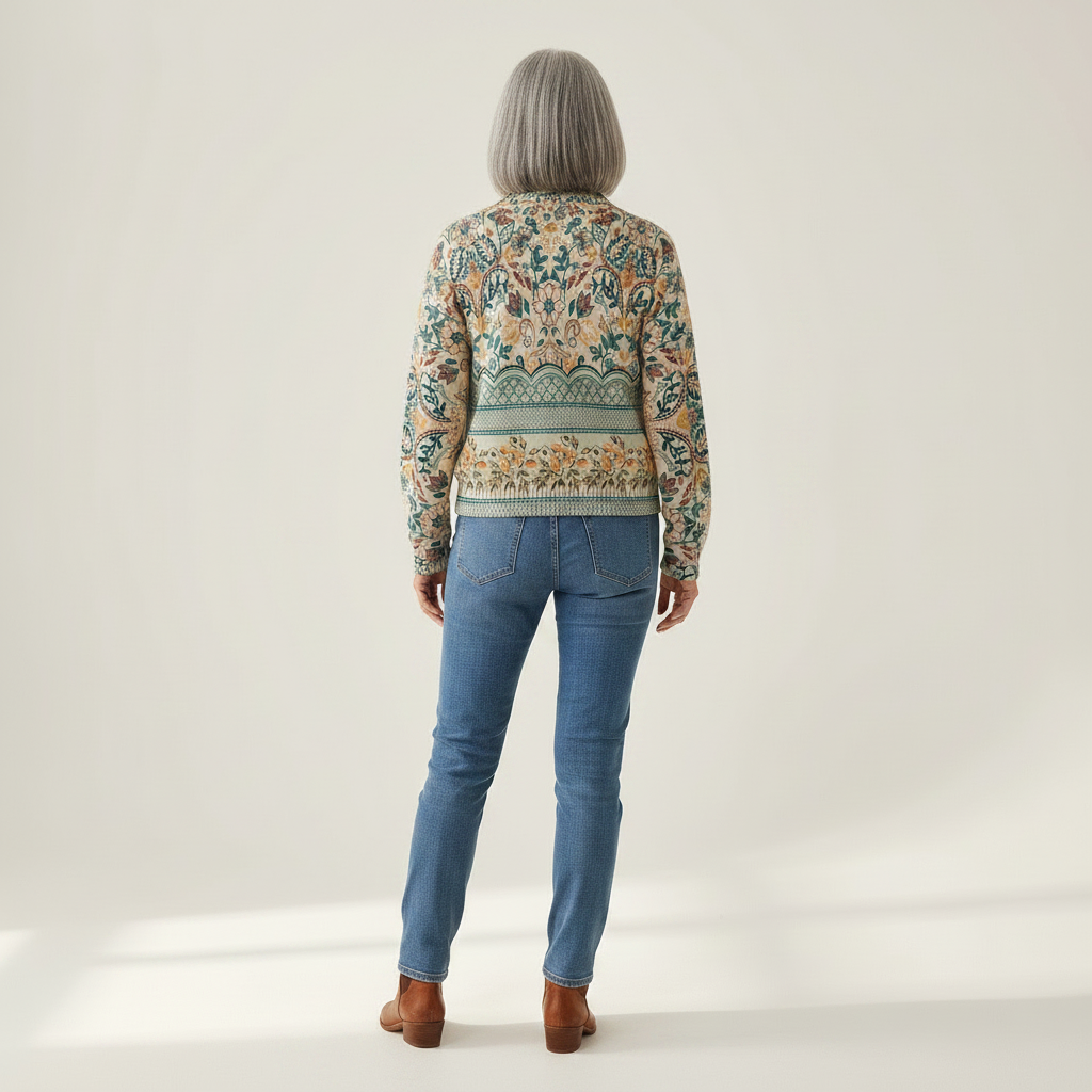 Gisela | Cardigan with Floral Border