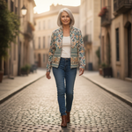 Gisela | Cardigan with Floral Border
