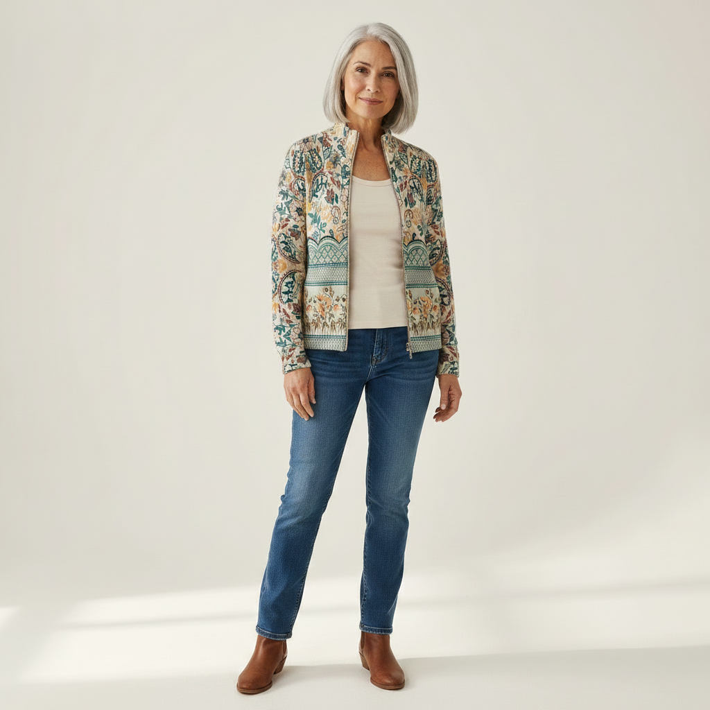 Gisela | Cardigan with Floral Border