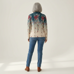 Martina | Cardigan with Peacock Feather Design