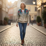 Martina | Cardigan with Peacock Feather Design