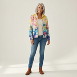 Ursula | Cardigan with Watercolour Floral Pattern