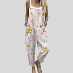 Soft Pink Floral Dungarees
