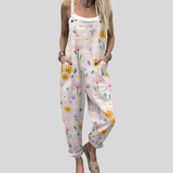Soft Pink Floral Dungarees