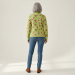Elke | Green Cardigan with Floral Pattern