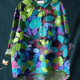 Lotte | Women's Relaxed Blouse Featuring Forest Art Print