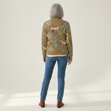 Brigitte | Cardigan with Horse and Cactus Design