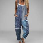 Blue Boho Patchwork Dungarees