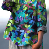 Lotte | Women's Relaxed Blouse Featuring Forest Art Print