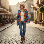 Susanne | Cardigan with Colourful Heart Pattern