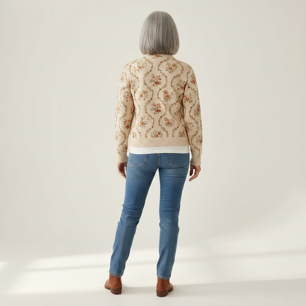 Ingrid | Cardigan with Delicate Floral Vines