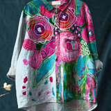 Martha | Vintage Floral Print Casual Blouse