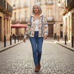 Sabine | Cardigan with Rose Vine Pattern