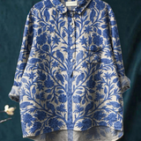 Paula | Vintage-Inspired Casual Women's Blouse with Indian Floral Design