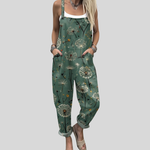 Green Dungarees with Dandelions