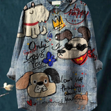 Lotte | Adorable Dog Art Casual Blouse
