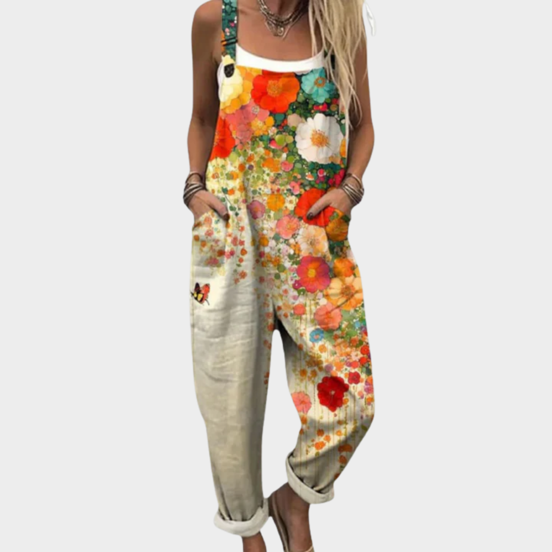 Floral Dungarees with Poppies