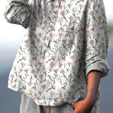 Paula | Women's Casual Blouse with Pink Floral Spring Design