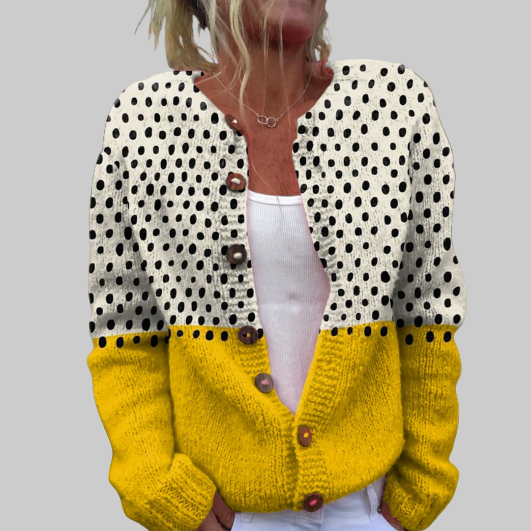 Adele | Polka Dot and Mustard Cardigan
