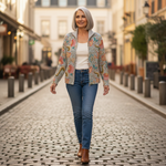 Petra | Cardigan with Floral Garden Pattern
