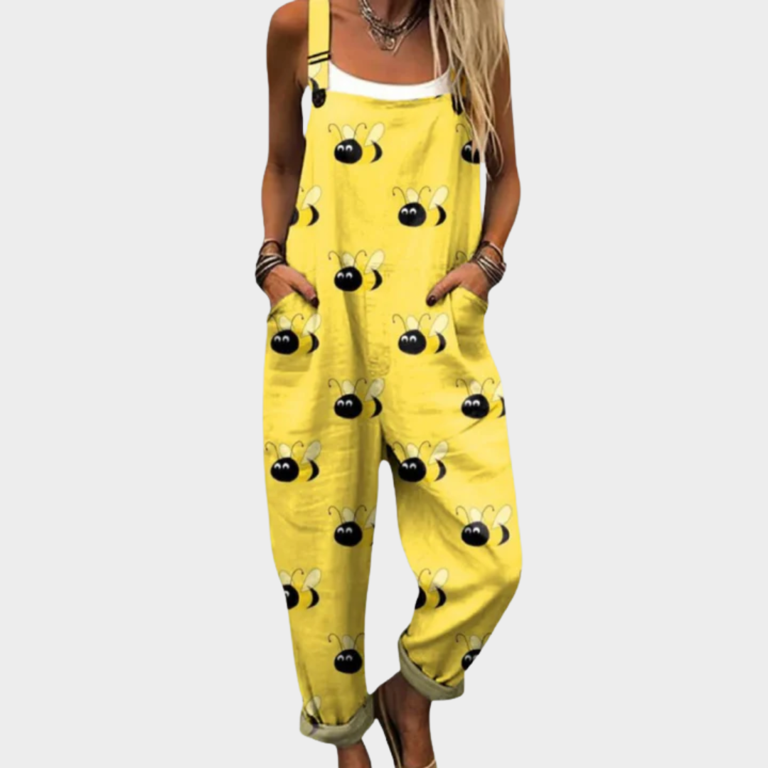 Yellow Dungarees with Bees