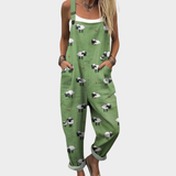 Green Dungarees with a Sheep Motif