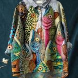 Rose | Vintage-Inspired Casual Blouse Featuring a Whimsical Fish Design