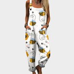 White Dungarees with Bees