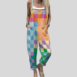 Pastel Dungarees with a Check Pattern