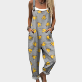 Olive Green Dungarees with Birds