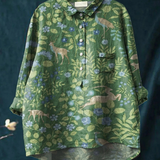 Lotte | Vintage Floral and Animal Print Casual Blouse