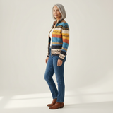 Karin | Cardigan with Colourful Zigzag Pattern
