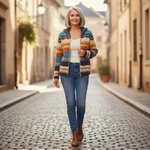 Karin | Cardigan with Colourful Zigzag Pattern