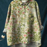 Lotte | Vintage Floral and Animal Print Casual Blouse