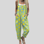 Yellow & Turquoise Retro Dungarees