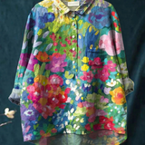 Vintage Floral Pattern Blouse for Women | Casual Rose Design