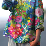 Vintage Floral Pattern Blouse for Women | Casual Rose Design
