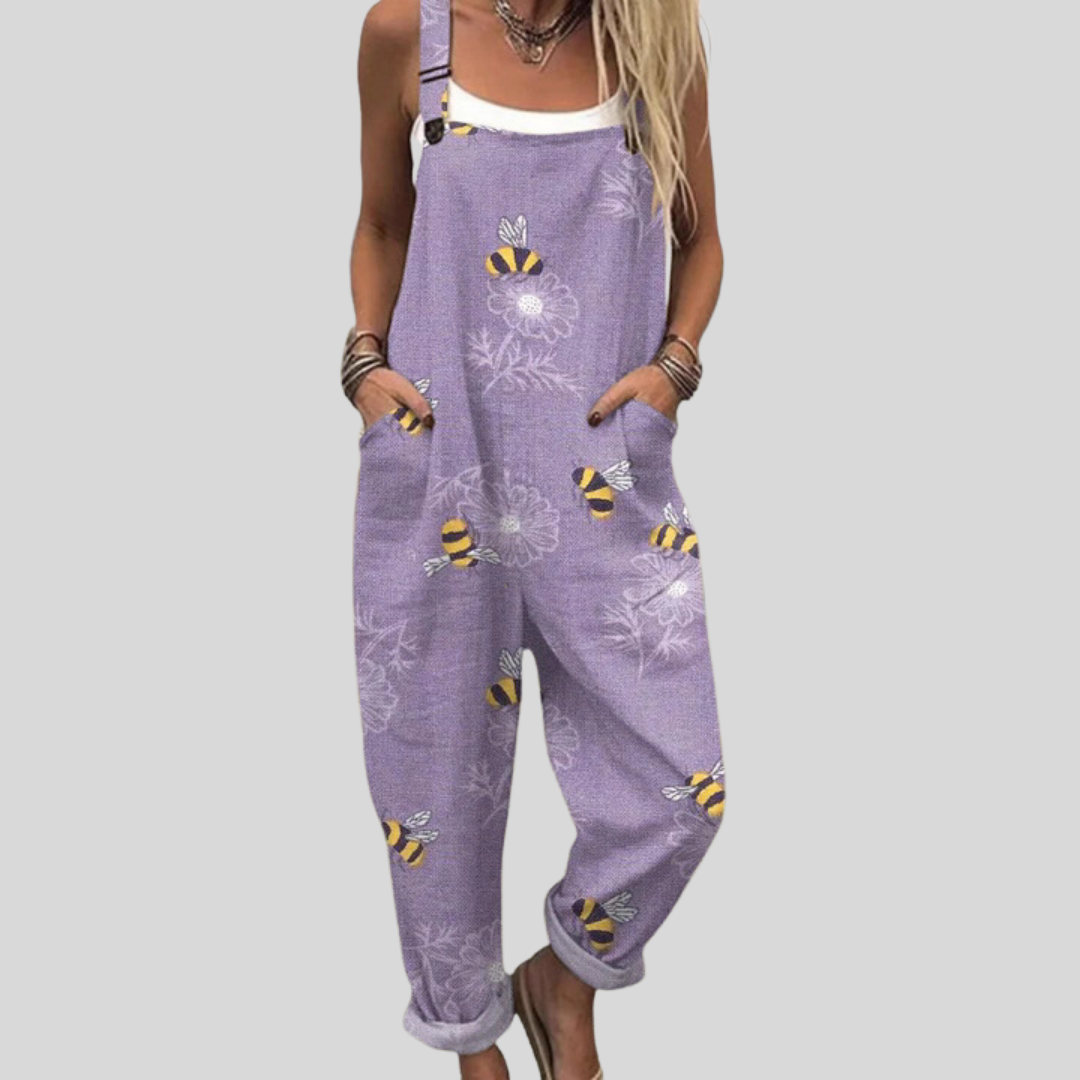 Lilac Dungarees with Bees