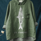 Rose | Casual Blouse Featuring Sardine Design