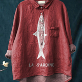Rose | Casual Blouse Featuring Sardine Design