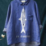 Rose | Casual Blouse Featuring Sardine Design
