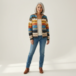 Karin | Cardigan with Colourful Zigzag Pattern