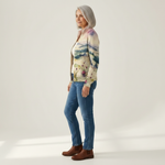 Heike | Cardigan with Thistle and Landscape Motif