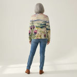 Heike | Cardigan with Thistle and Landscape Motif