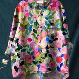 Rose | Women's Casual Blouse Featuring Vibrant Spring Floral Design