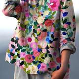 Rose | Women's Casual Blouse Featuring Vibrant Spring Floral Design